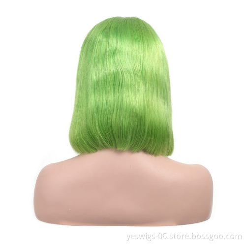 Wholesale Green Bob Wigs Human Hair 13x4 Lace Front Wigs Virgin Hair Lace Wigs